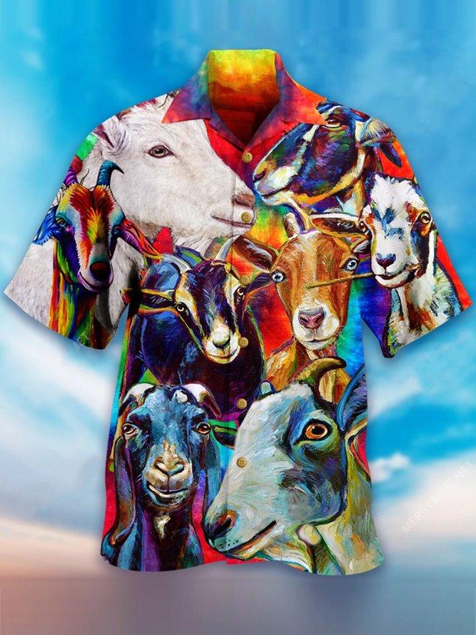 Hippie Goat Hawaii Shirt Unisex Full Size Adult Colorful Ha86873