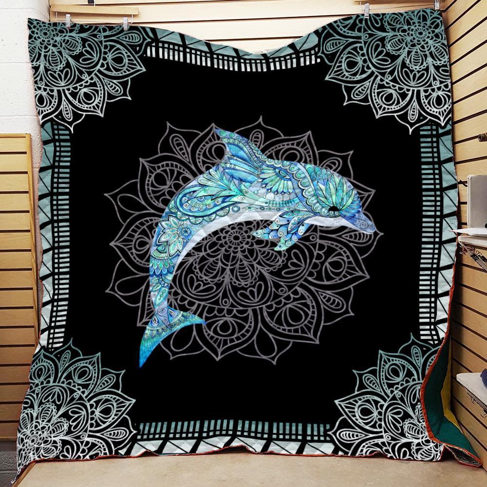 Dolphin Mandala Pattern Hippie Lover Quilt