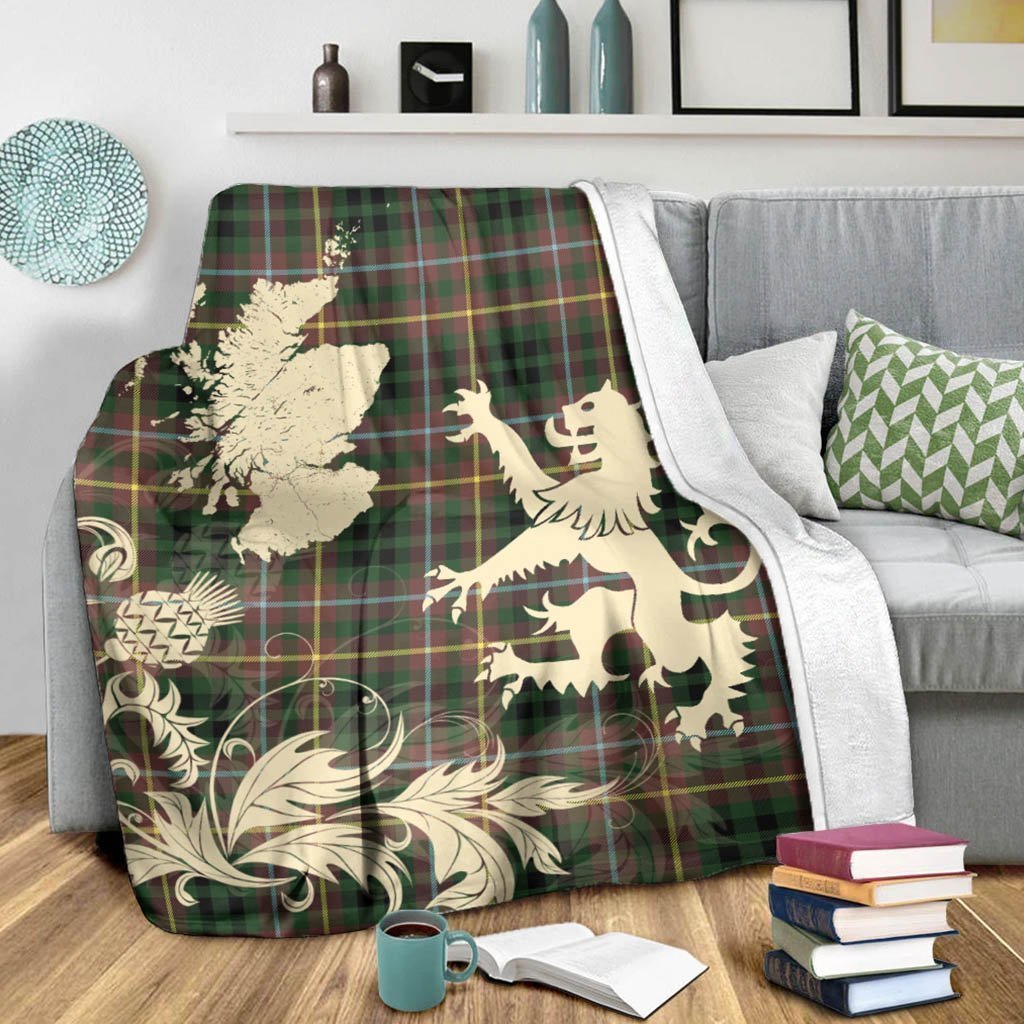 Tartan Blanket Buchanan Ancient Tartan Scotland Lion Thistle Map Plaid Blanket