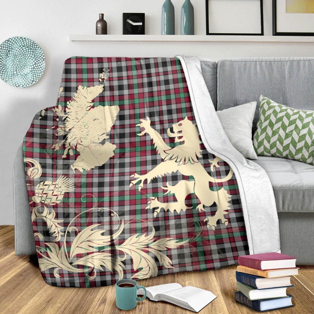 Tartan Blanket Borthwick Ancient Tartan Scotland Lion Thistle Map Plaid Blanket