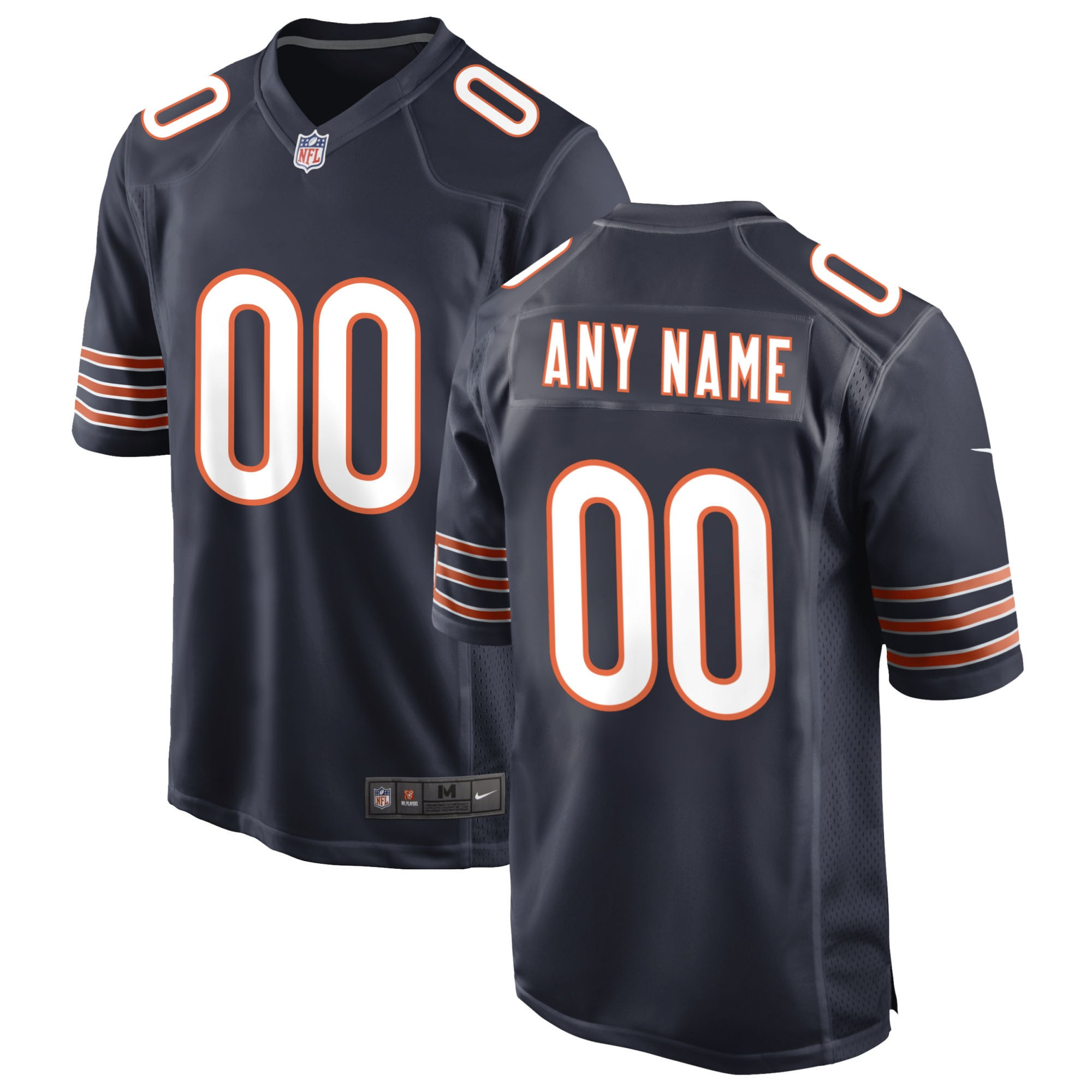 Chicago Bears Custom Game Jersey Navy Custom Jerseys NFL