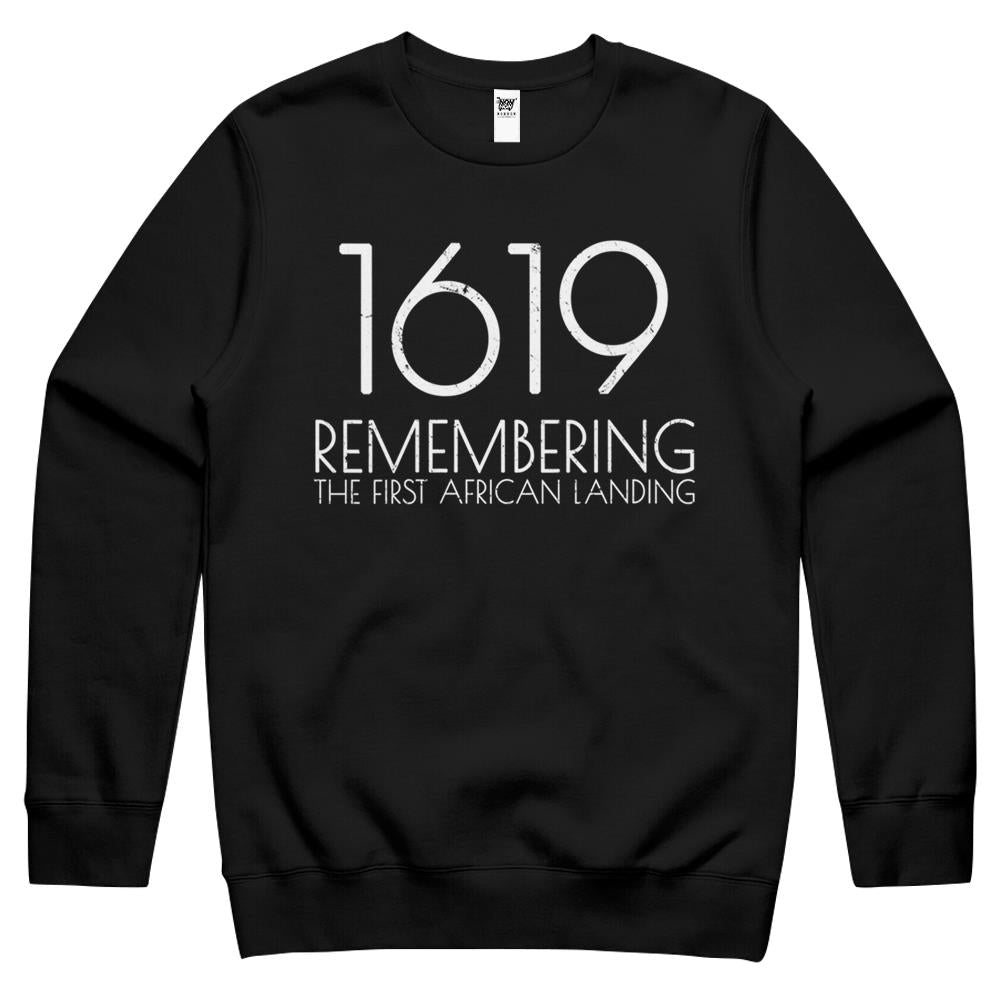 Womens Remembering The First African Landing – Project 1619 Crewneck Sweatshirt