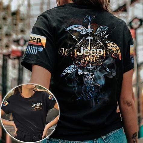 Jeep Girl Turtle Compass Aop Unisex T-Shirt