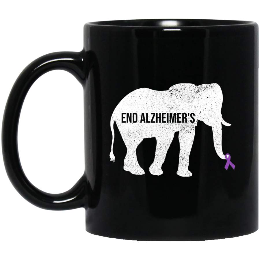 End Alzheimers Awareness Elephant Dementia Purple Coffee Mug