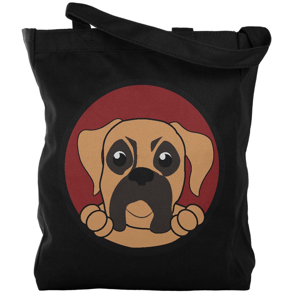 Peeking Puppy Boxer Canvas Tote Bag