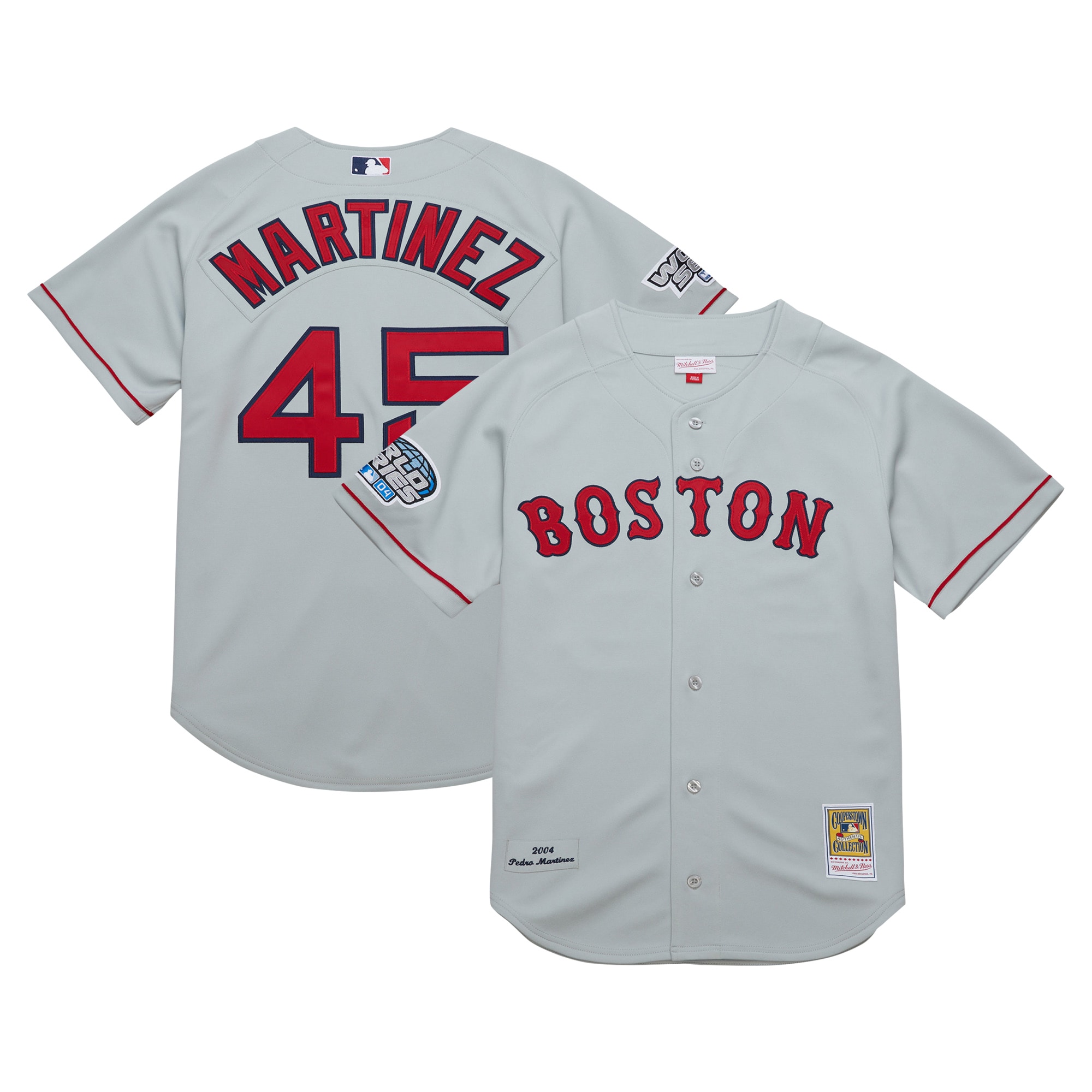 Pedro Martinez Boston Red Sox Mitchell & Ness 2004 Cooperstown Collection Authentic Throwback Jersey – Gray