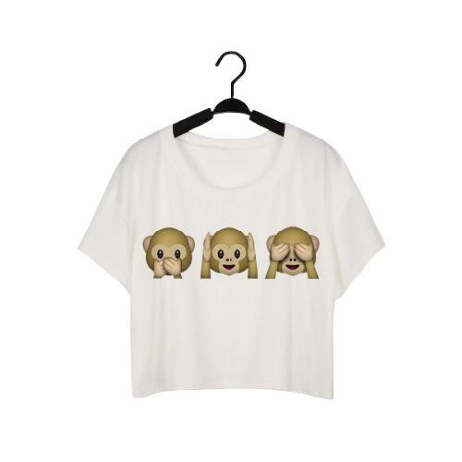 F978 Summer Harajuku Style Girls Van Gogh Leisure Crop Top  Graffiti Painting Women Vintage T-shirt Casual Tee