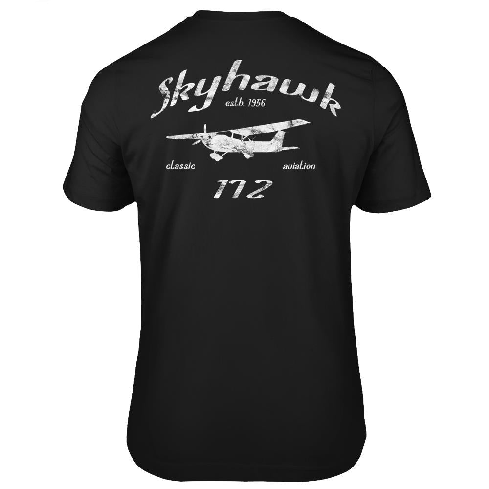 172 Skyhawk Airplane Classic Vintage Aviation Private Pilot T Shirts Print On Back