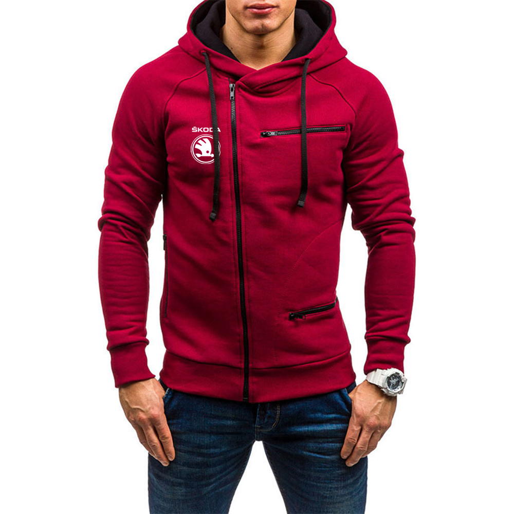 2022 New Skoda Car Logo Spring Autumn Printing Men’s Cardigan Zipper Jacket Hoodie Fashion Sweatshirt Casual Sportswear Clothing alx