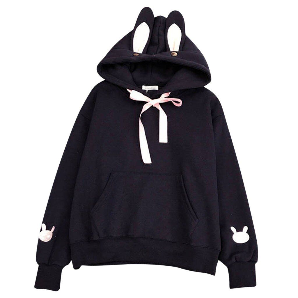 Rabbit Ears Top Hoodie Long Sleeve Blouse Hoodies