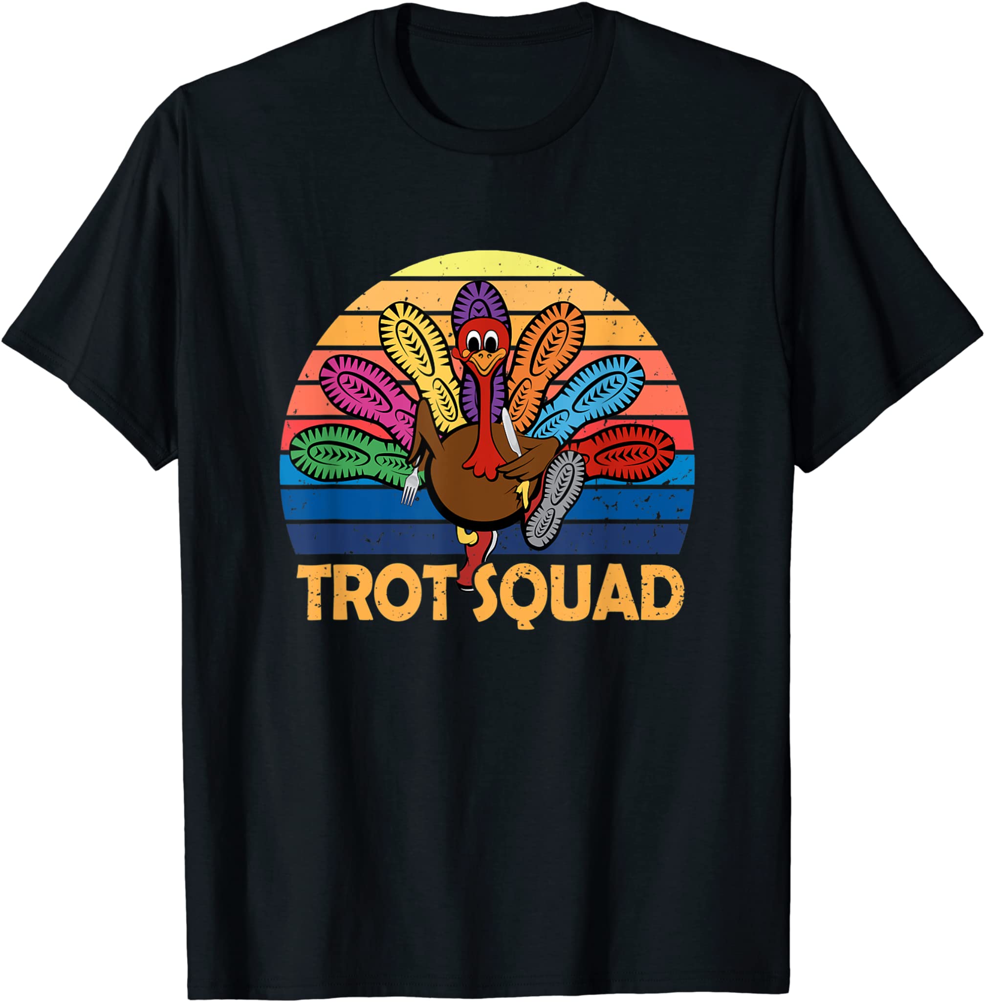 Funny Thanksgiving Turkey Trot Squad Running Costume T-Shirt