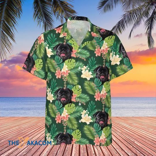 Tropical Pug And Lily Floral Summer The Best Gift For Dog Lovers Hawaiian Shirt Ha84192