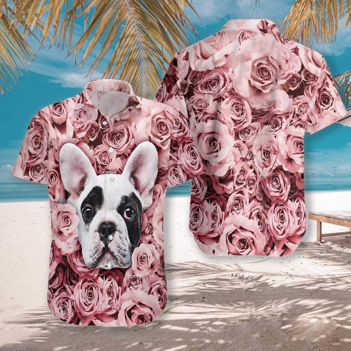 Cover Your Body With Amazing Personalized Dog In The Rose Hawaii Aloha Shirts L Ha64693