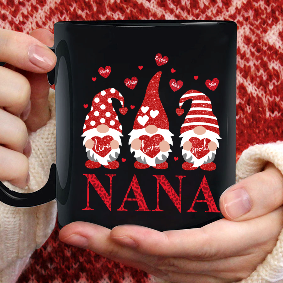 Live Love Spoil Nana Gnome Hearts Mug