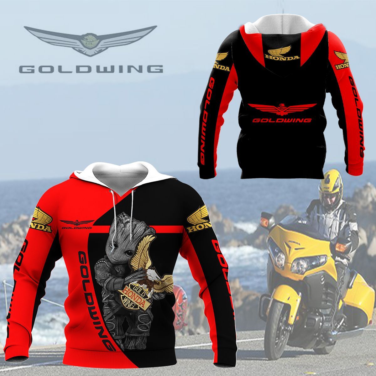 3D All Over Printed Honda Gold Wing Lph- Ht Shirts Ver 5 (Red)