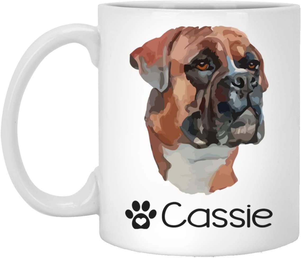 Personalized Boxer Dog Mug – Pet Owner Gifts For Women – Gifts For Dog Lover – Boxer Mom Dad Mugs – Dog Cups 11Oz