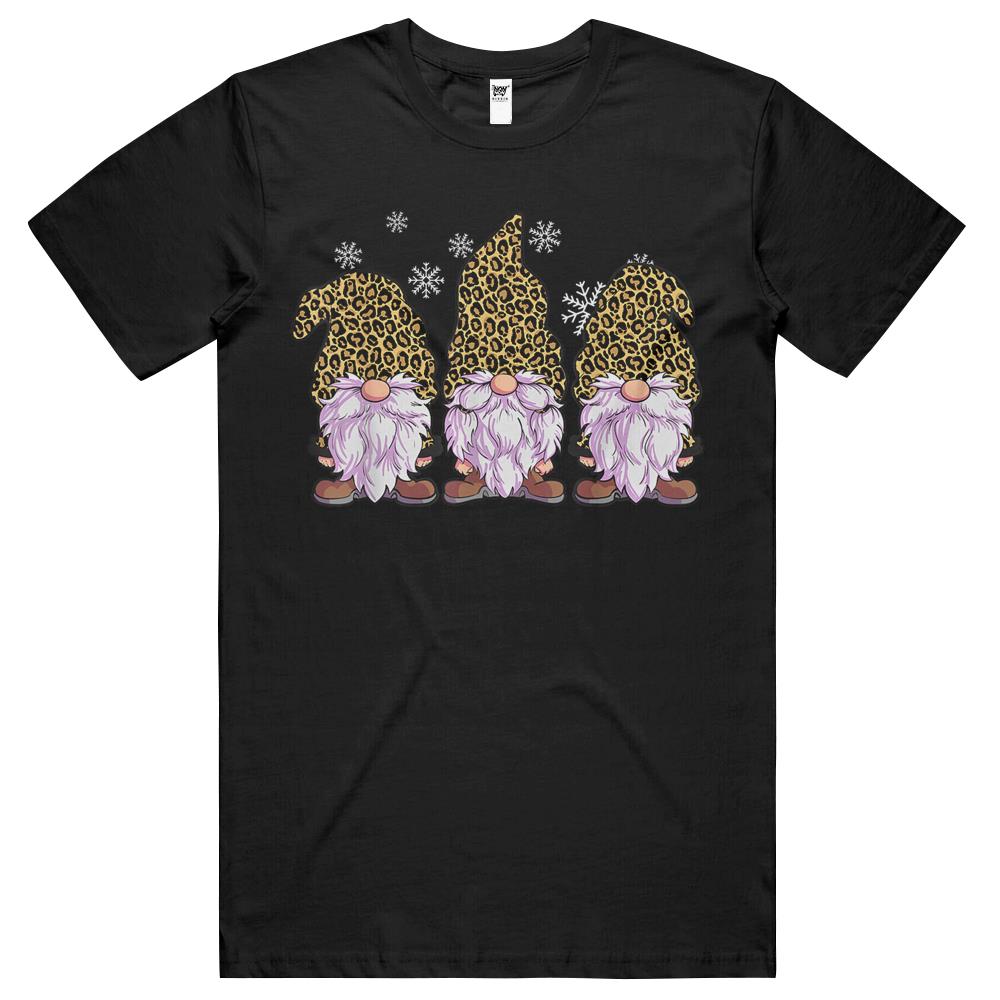 Three Gnomes Shirt Men Women Leopard Print Christmas Cheetah T Shirts