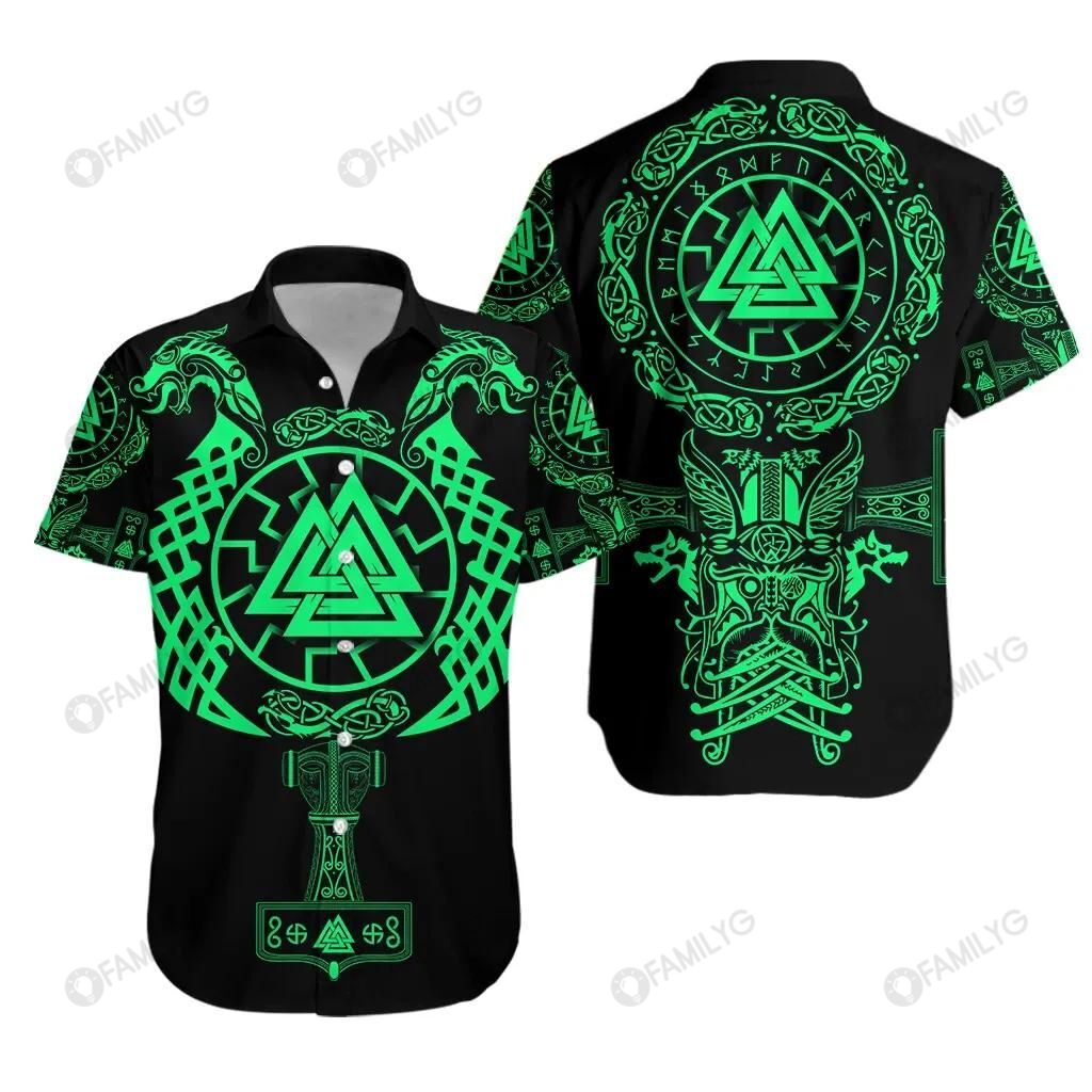 Viking Shirts – Nordic Real Viking Valknut Colorful Nice – Viking Hawaiian Shirt Summer Hawaiian For Men, Women, Couple