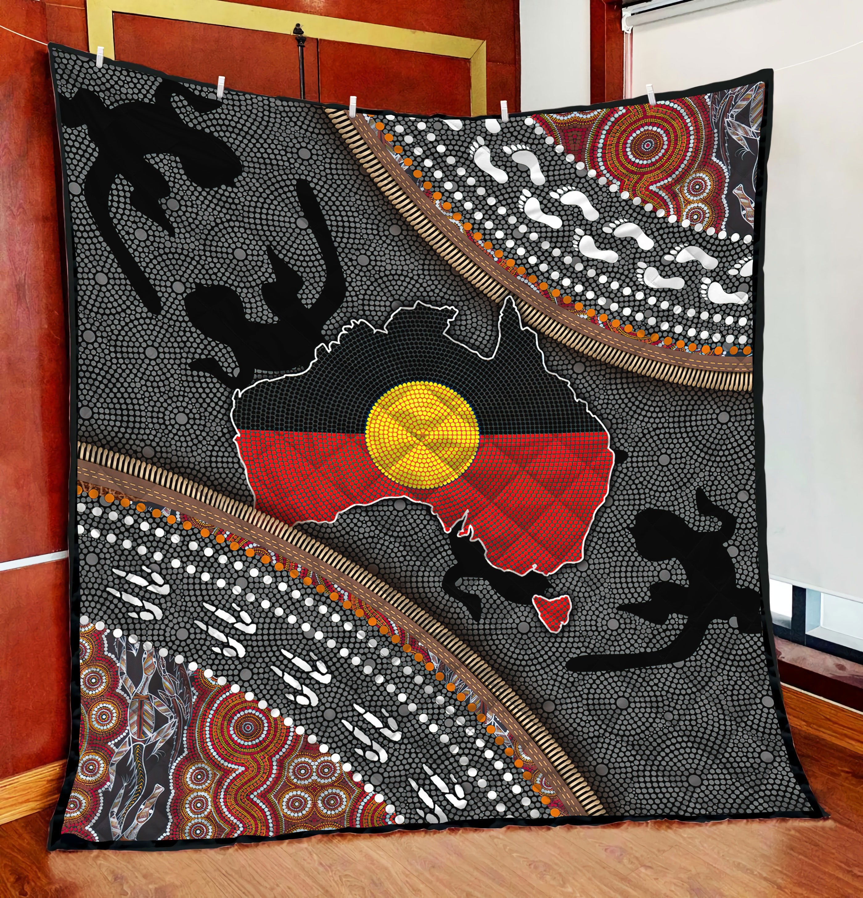 Aboriginal Dots Zip Pattern 3D Printed Quilt