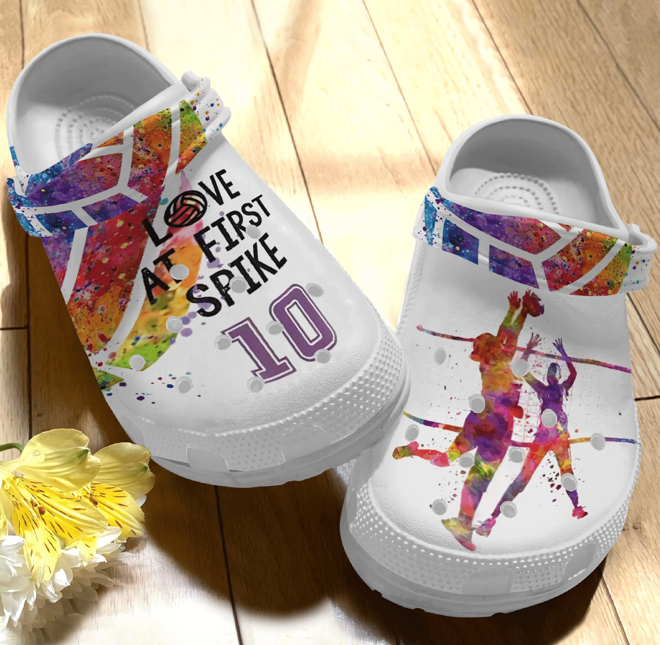 Love At First Spike Shoes Clog – Colorful Sport Volleyball Crocs Crocbland Clog Birthday Gift For Man Woman