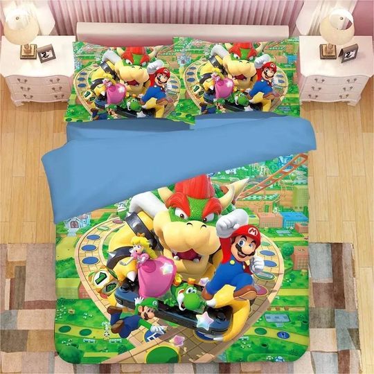 Super Mario Bros 4 Duvet Quilt Bedding Set