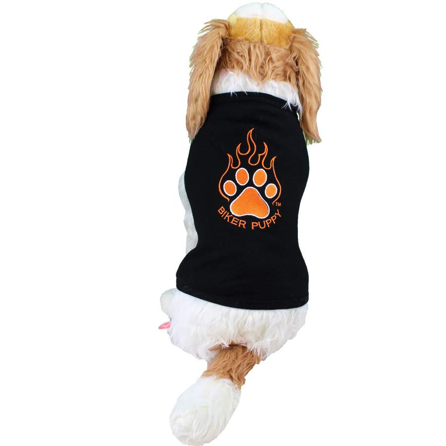 Biker Puppy Embroidered Tank Top