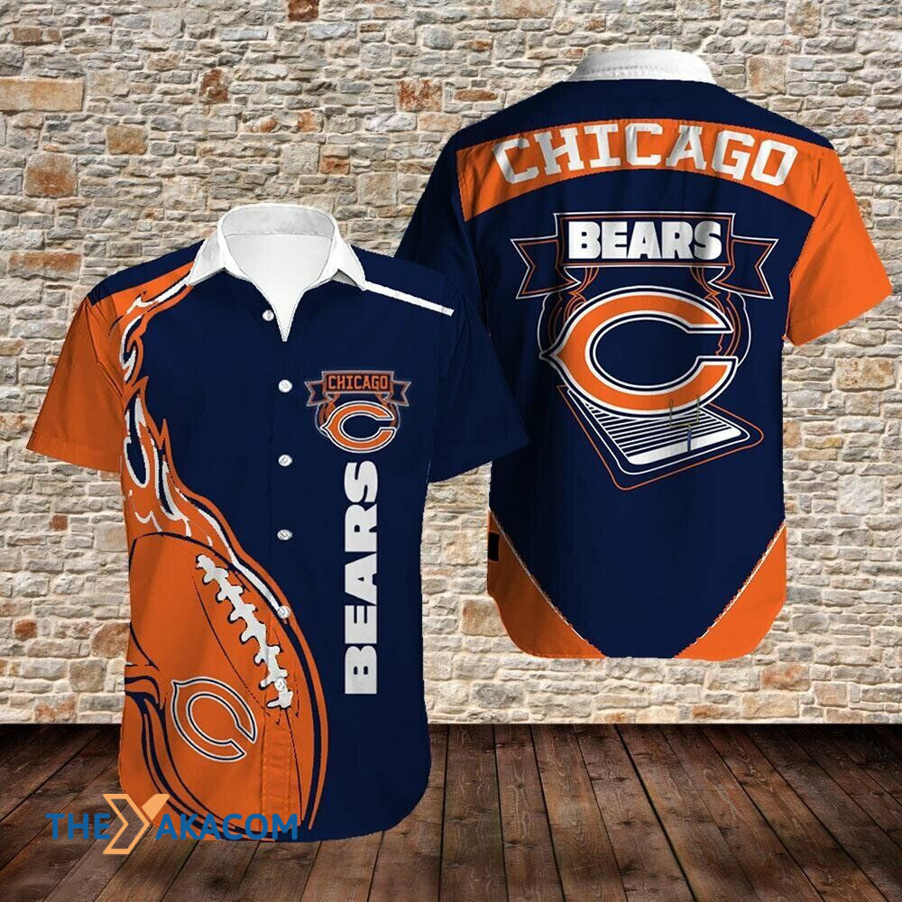 Chicago Bears Pigskin Gift For Fan Nfl Short Sleeve Hawaii Shirt Ha9594