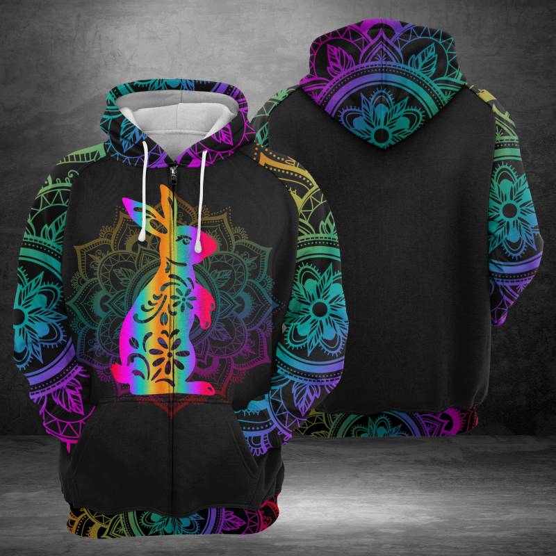 Rabbit All Over Print Zip Hoodie G512