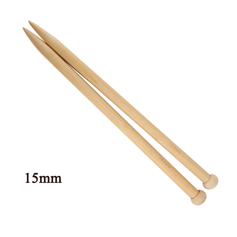 2 pcs Set Super Thick Big Bamboo Knitting Needles Crochet Hooks Sweater Blanket Weaving Wooden Neelde Hook alx