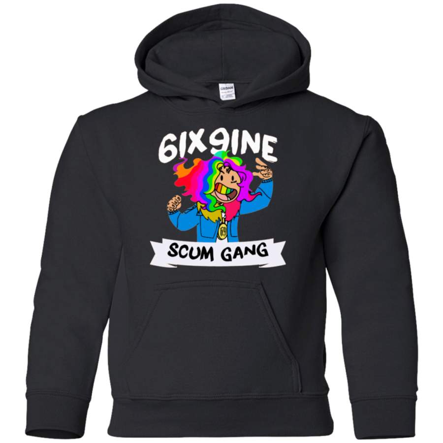 AGR tekashi 6ix9ine gummo scum gang Youth Pullover Hoodie