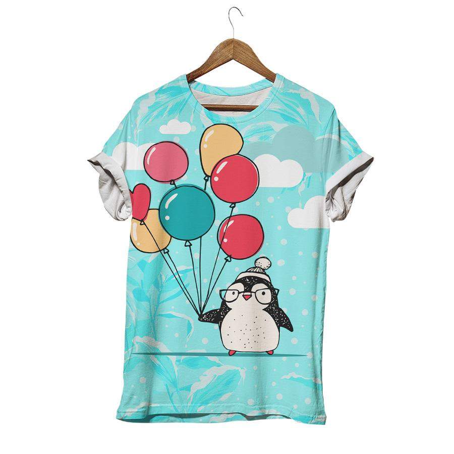 Penguin With Colorful Balloons Penguin T-shirt