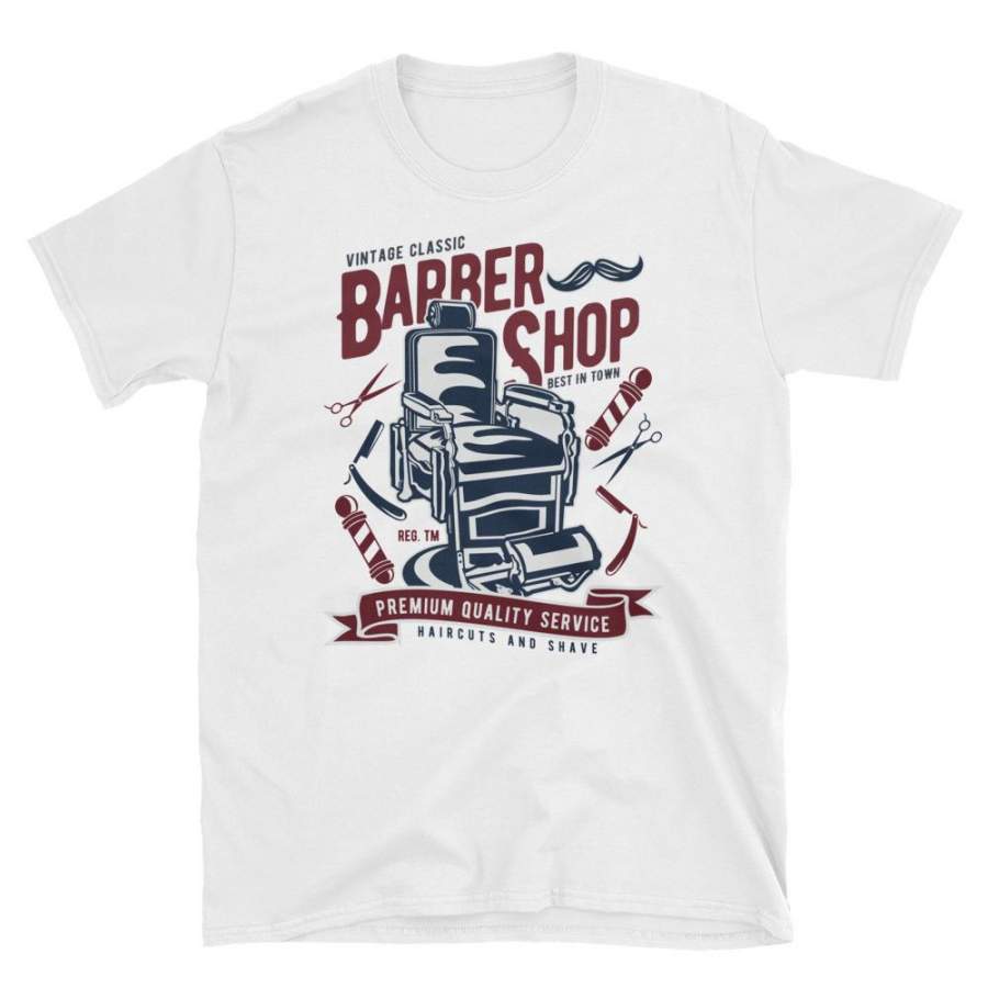 Barber Shop Best In Town Vintage Poster T-Shirt