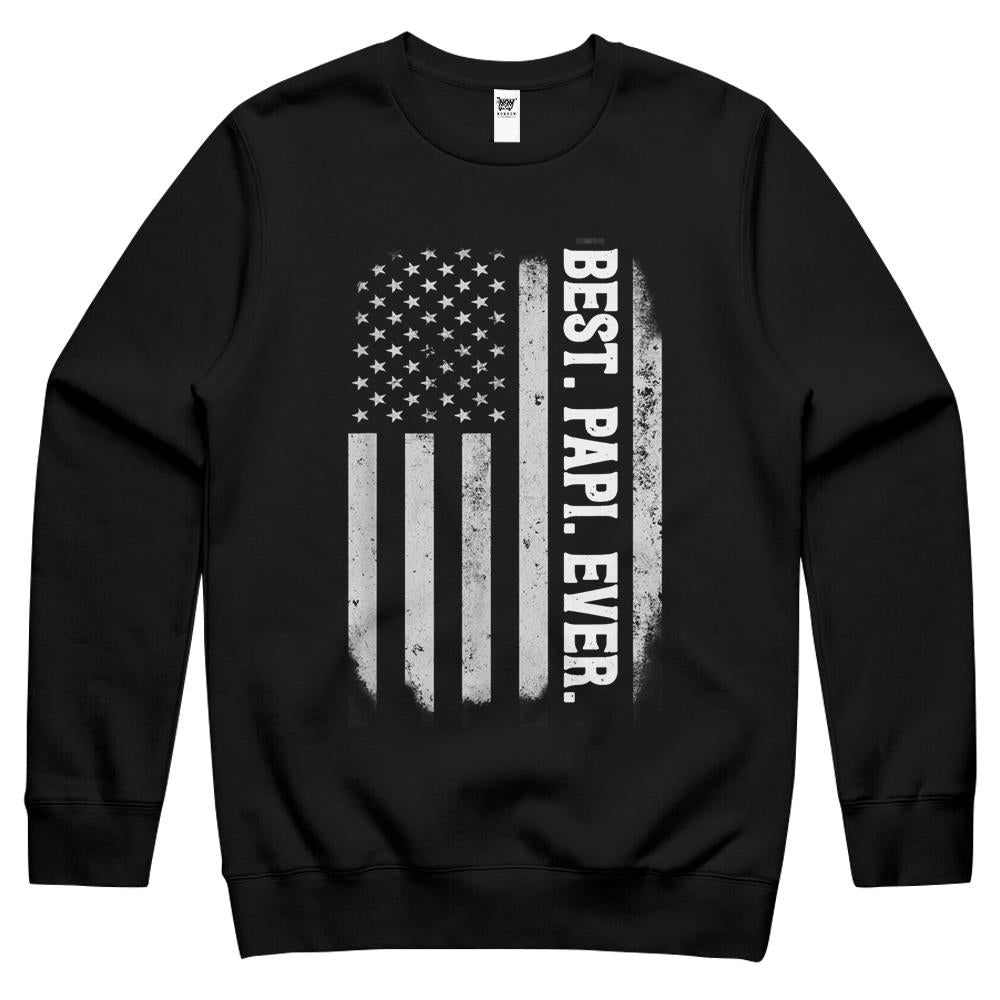 Best Pap Pap Ever Vintage American Flag Father’s Day Crewneck Sweatshirt