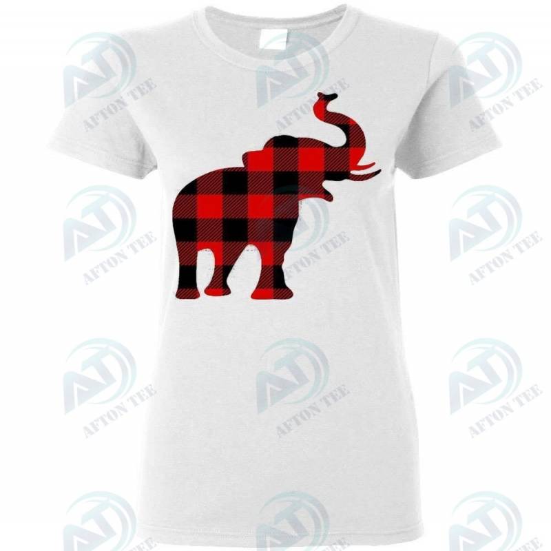 Plaid elephant Woman T-Shirt Christmas Costume