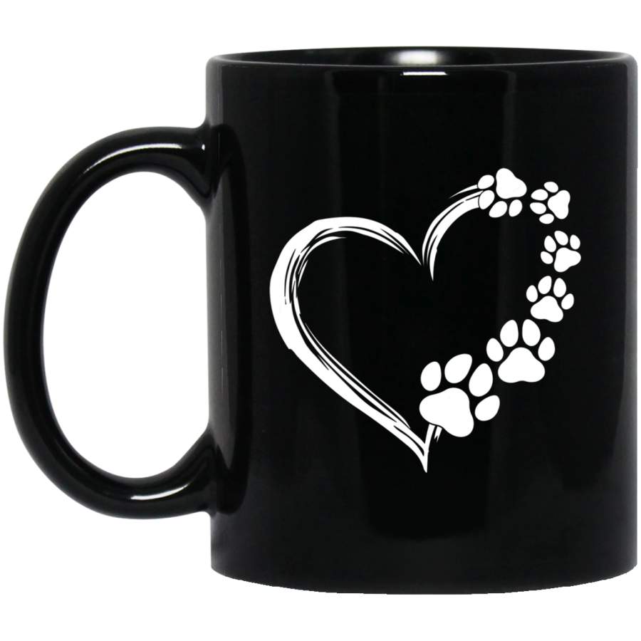 Cute Dog Puppy Dogs Paw Print Heart Gift Dog Mom Coffee Mug