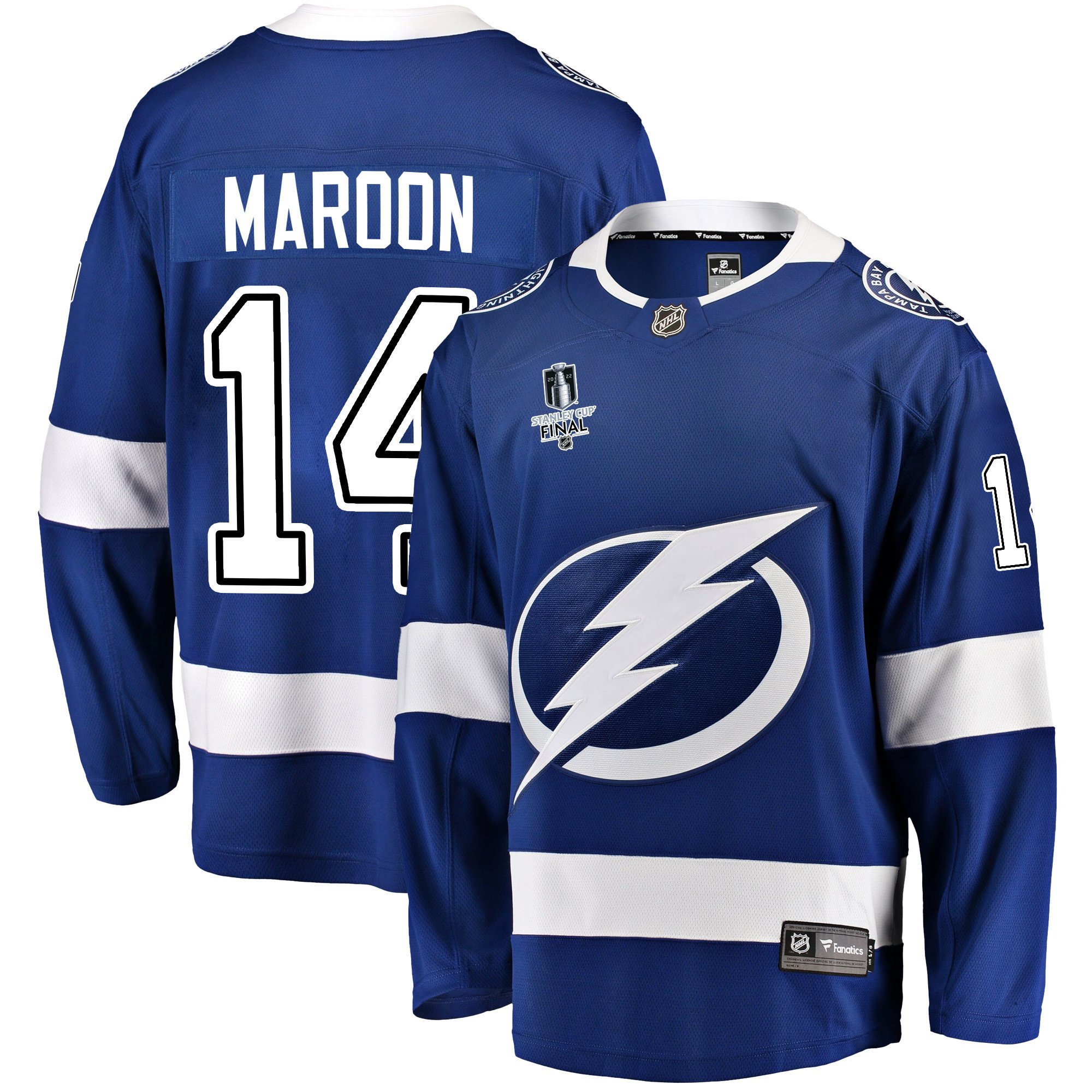 Tampa Bay Lightning Patrick Maroon 14 Home 2022 Stanley Cup Final Breakaway Men Jersey – Blue