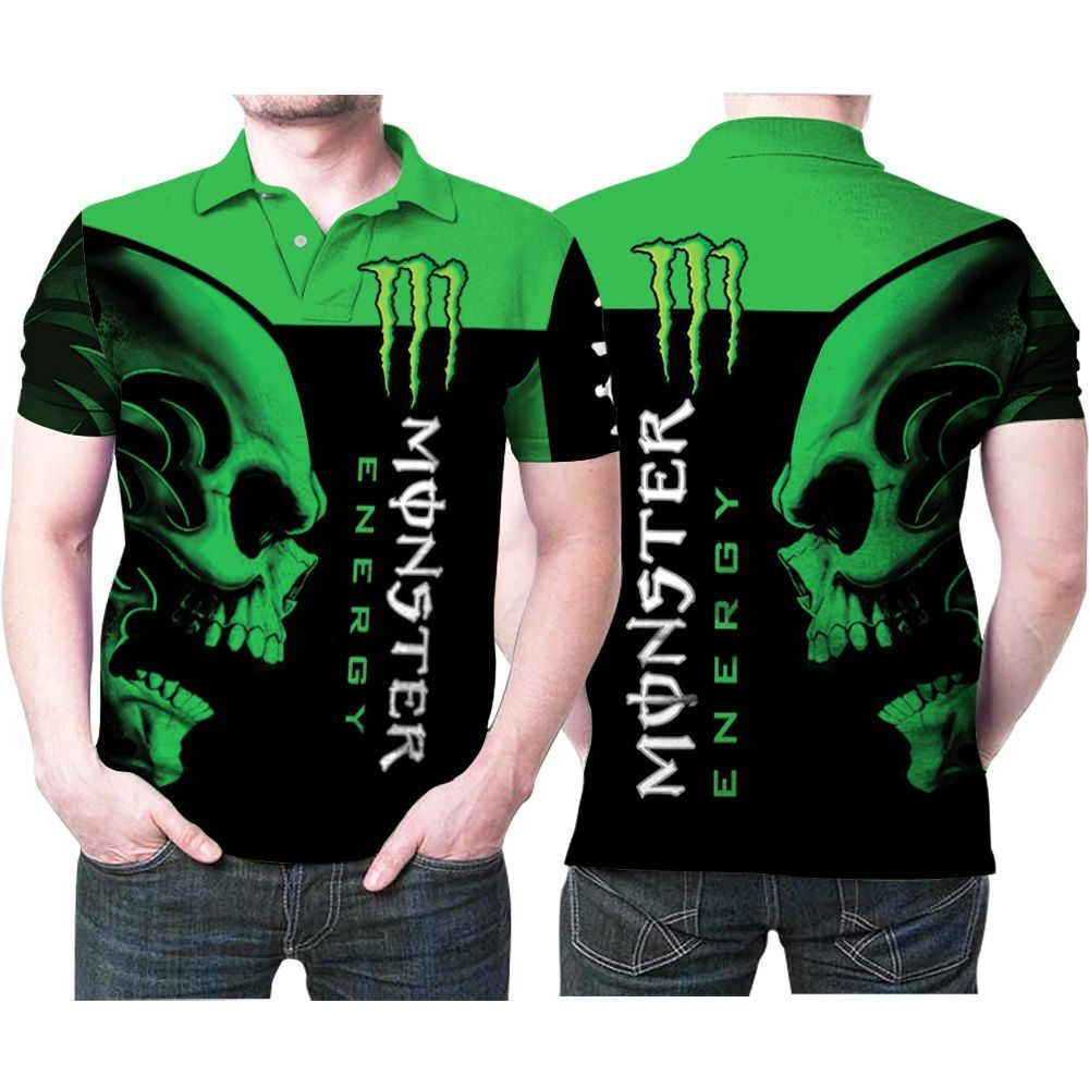 Monster Energy Drink Logo With Skull 3D Polo Shirt