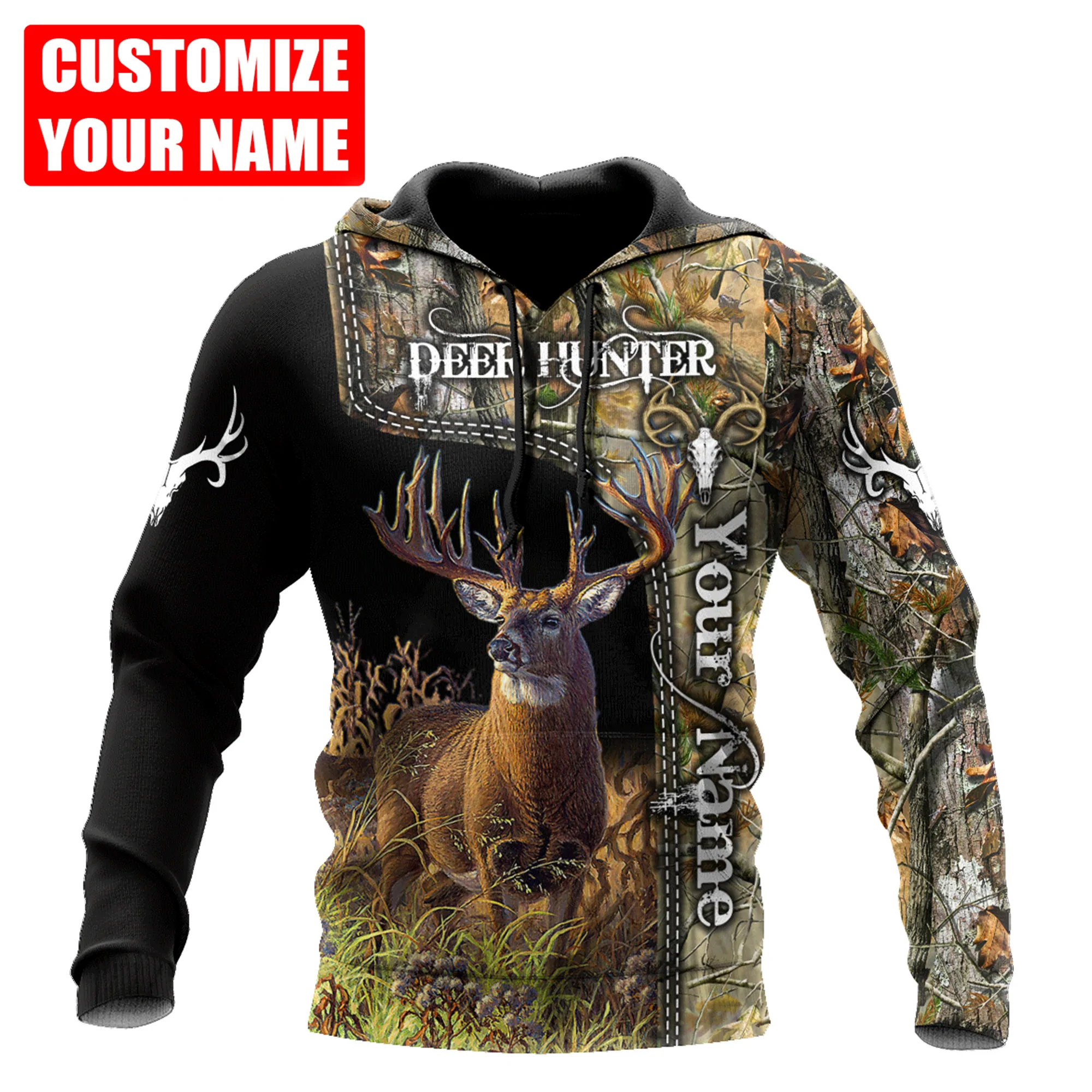 Custom Name 3D All Over Printed Deer Hunting Hoodie For Men And Women