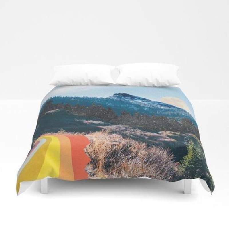 1960’S Style Mountain Collage Duvet Cover