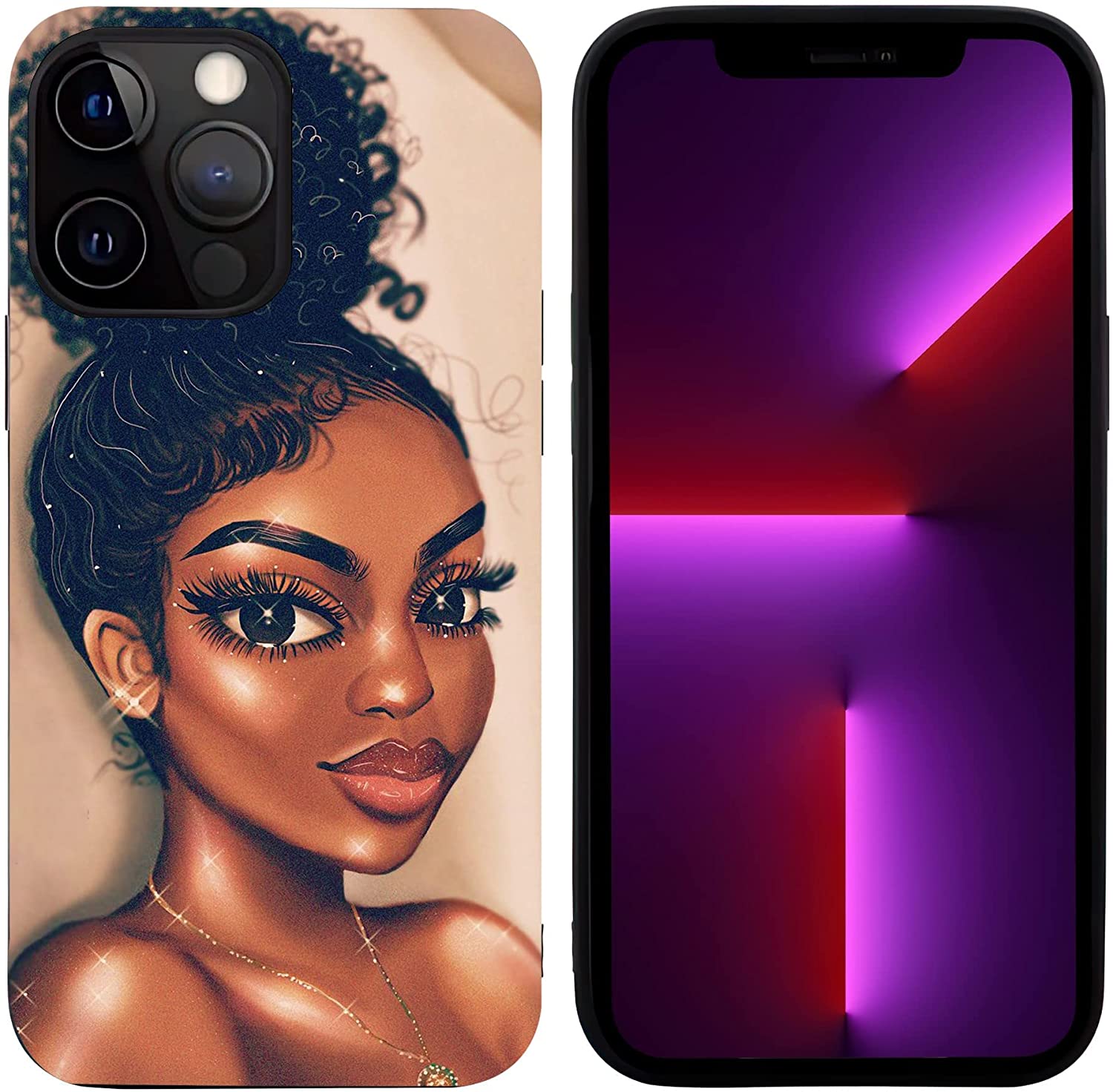 Phone Case Gift For African American Girl Afro Women, Slim Fit Shockproof Bumper, Black Women Pattern Case, Thin Soft Tpu Protective Case