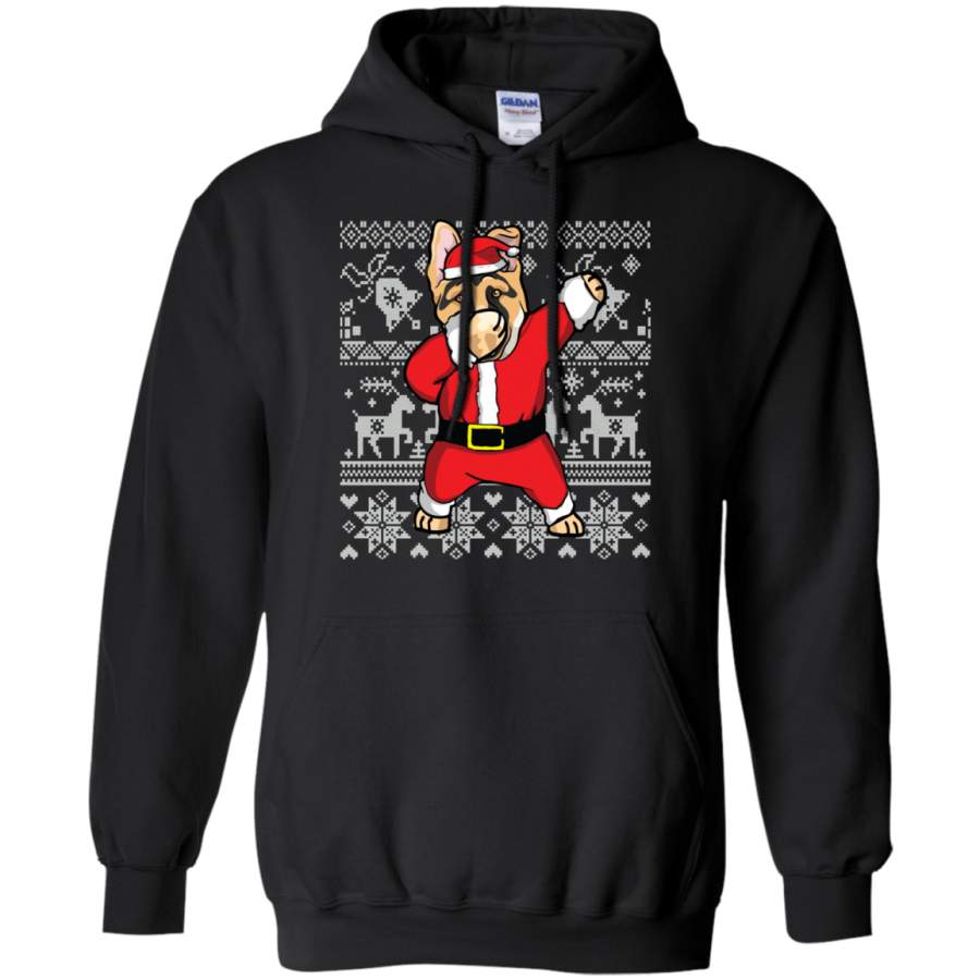 Dabbing German Shepherd Santa Christmas Holiday Hoodie