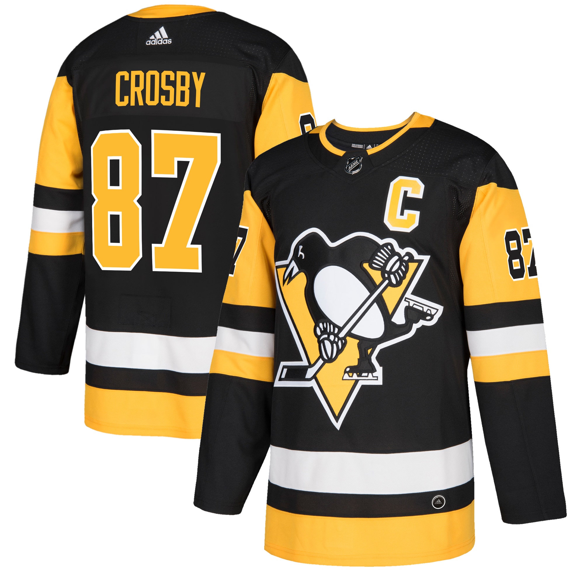 Sidney Crosby Pittsburgh Penguins Captain Patch Authentic Player Jersey – Black