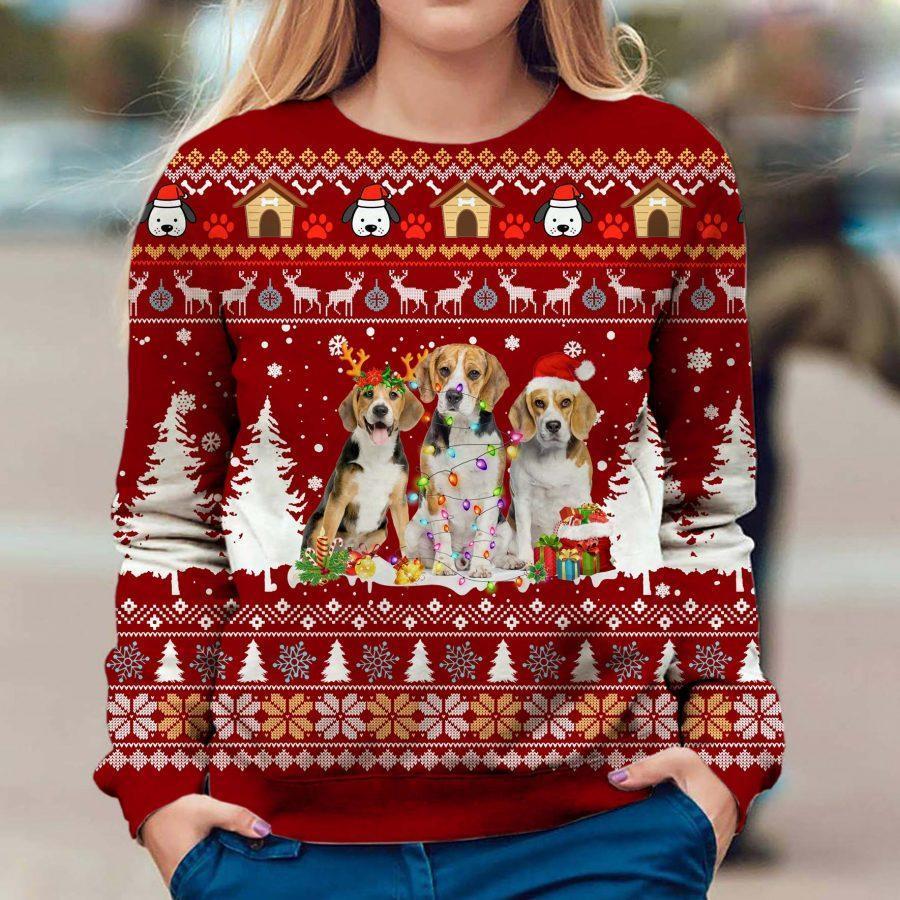 Beagle Christmas – Ugly Christmas Sweater – 3D Sweater