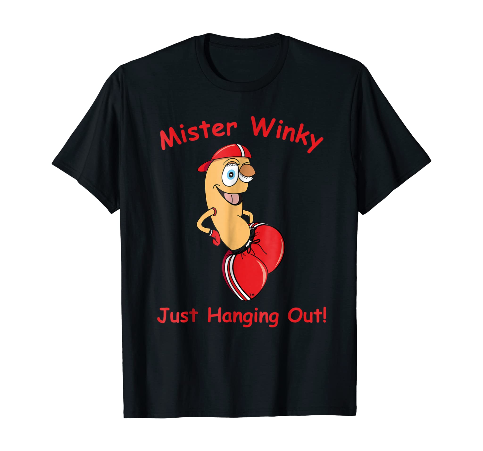 Mens Mister Winky Hanging Out Penis Balls T-Shirt Adult Humor