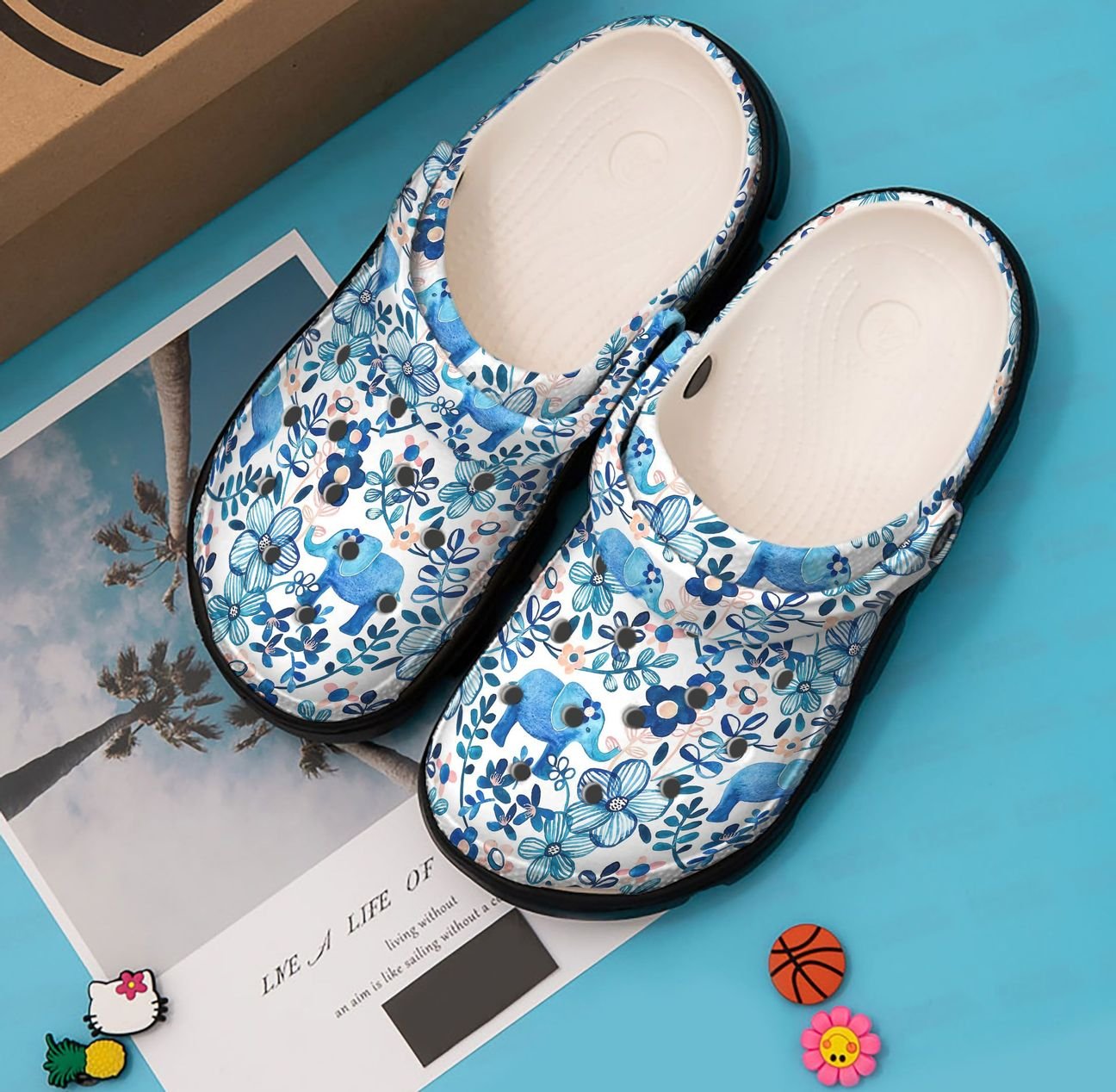 Elephant Personalized Clog, Custom Name, Text, Color, Number Fashion Style For Women, Men, Kid, Print 3D Elephant Pattern