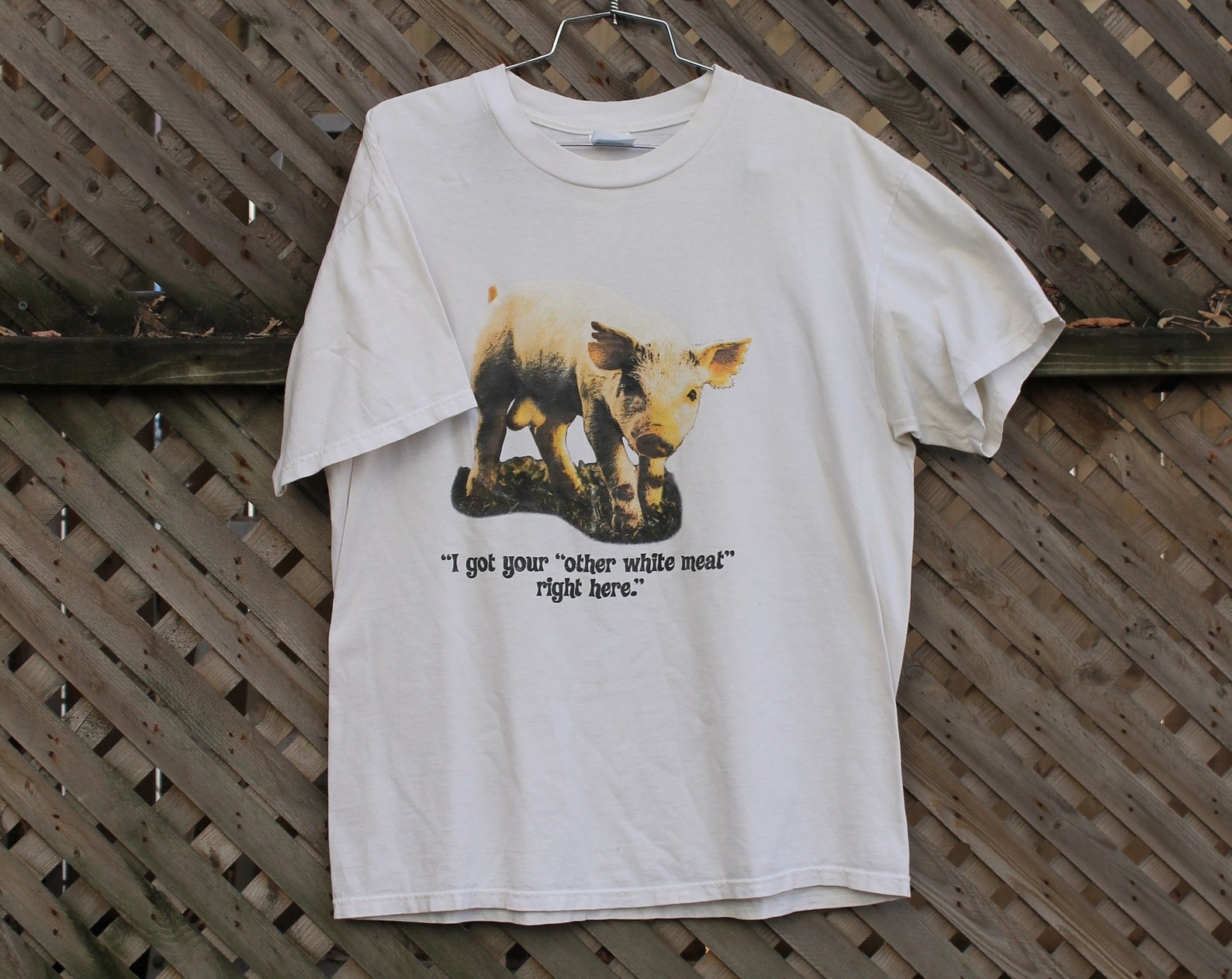 Vintage T Shirt  Pig  Farm Animal Graphic  Meat  80S  90S  Streetwear Fashion