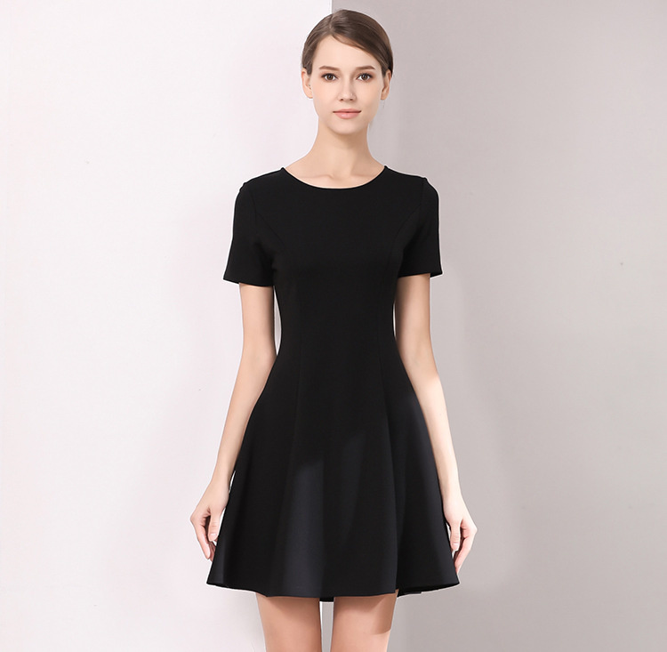 Women Elegant Short Dress New Sexy O Neck Lace Solid Black Dress Summer Clothes Ladies Short Sleeve Party Club Casual Dresses alx