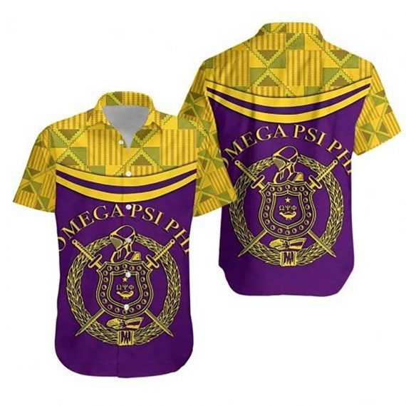 Omega Psi Phi 1911 Fraternity Kente Pattern Pride Hawaiian Shirt