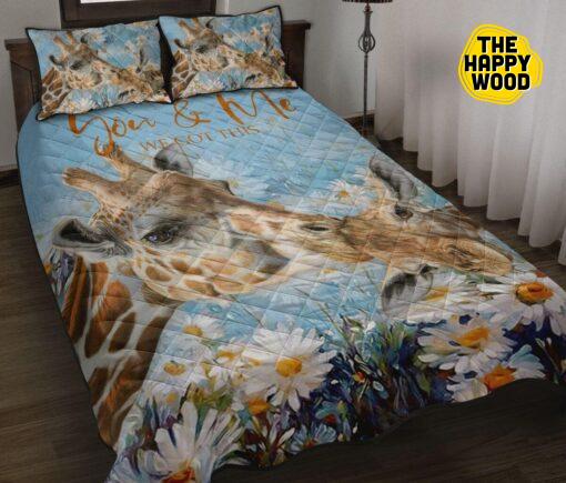 Giraffe Flower You And Me We Got This Quilt Bed Set And Pillow Covers