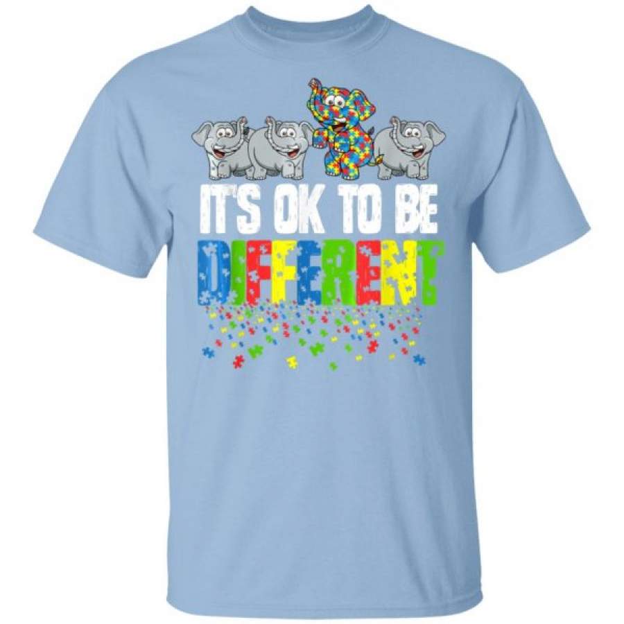 Autism Awareness Day Elephant Gift, Its Ok To Be Different T-Shirt, Long Sleeve, Hoodie